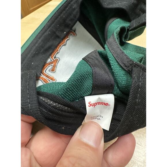 Supreme Hat Cap Snap Back Green Wool Arabic Script Embroidered Mens One Size - Picture 5 of 6